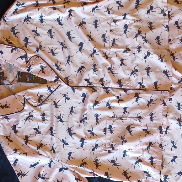 dELiA*s Other - DOLLSKILL 2x Pink satin lounge set with black ants all over.Top/Shorts